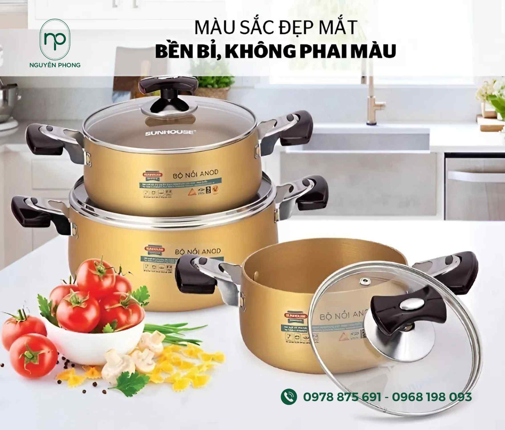Mẫu tem bộ nồi sunhouse